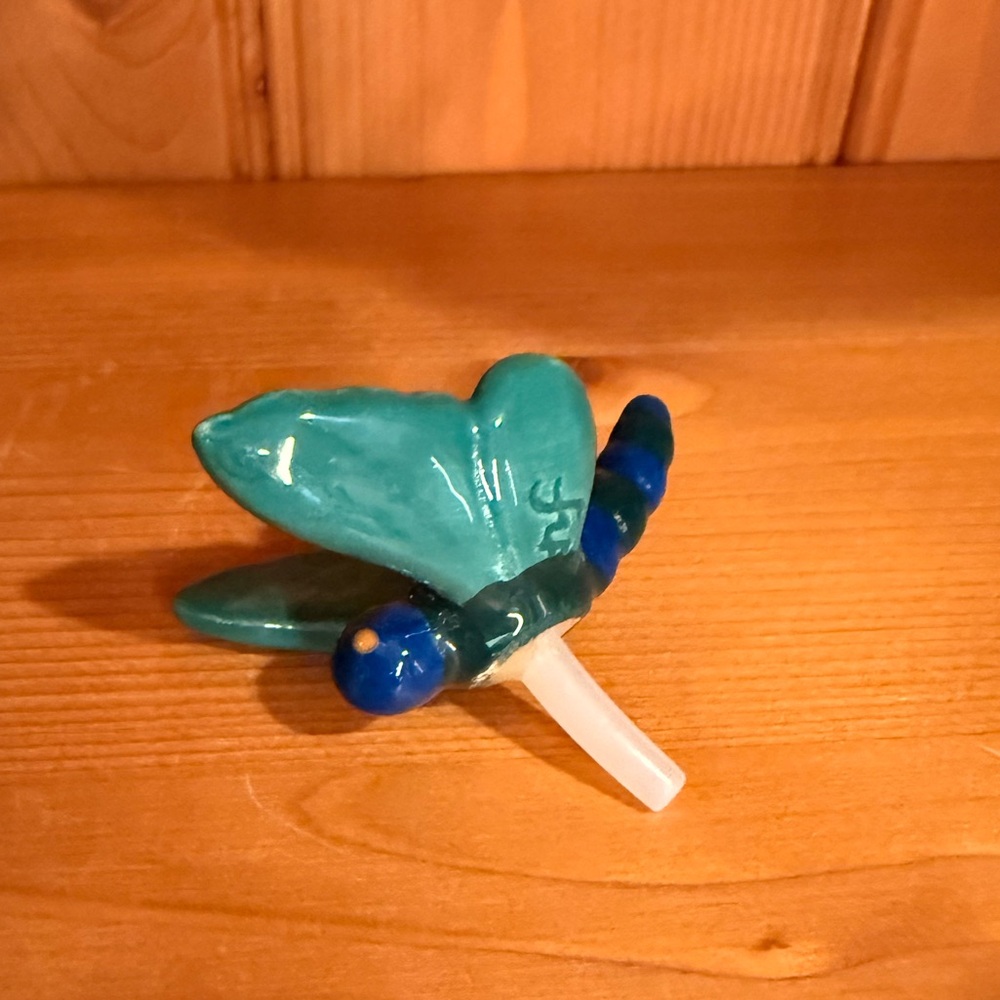 Retired Nora Fleming Turquoise and Blue Glass Dragonfly